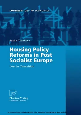 Tsenkova |  Housing Policy Reforms in Post-Socialist Europe | eBook | Sack Fachmedien