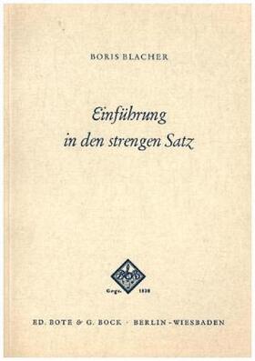 Blacher |  Einführung in den strengen Satz | Buch |  Sack Fachmedien