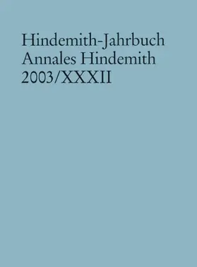 Hindemith-Institut, Frankfurt / Main |  Hindemith-Jahrbuch | Buch |  Sack Fachmedien