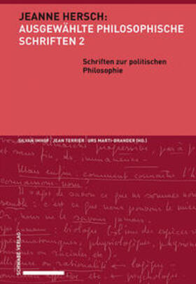 Terrier / Imhof / Marti-Brander |  Schriften zur politischen Philosophie | Buch |  Sack Fachmedien