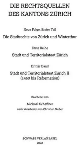  Stadt und Territorialstaat Zürich II (1460 bis Reformation) | Buch |  Sack Fachmedien