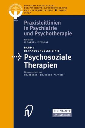 Becker / Weig / Reker |  Behandlungsleitlinie Psychosoziale Therapien | Buch |  Sack Fachmedien