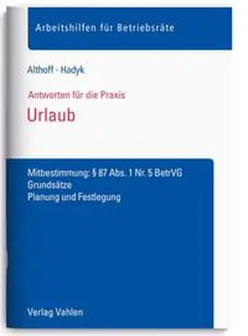 Althoff / Hadyk | Urlaub | Buch | 978-3-8006-5479-6 | sack.de