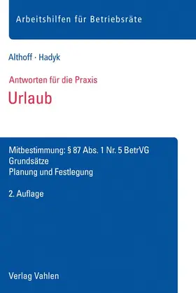 Althoff / Hadyk |  Urlaub | Buch |  Sack Fachmedien