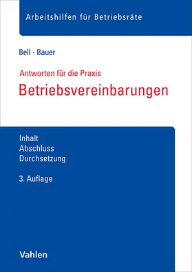 Bell / Bauer |  Betriebsvereinbarungen | Buch |  Sack Fachmedien