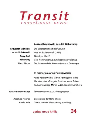 Judt / Shore / Hala |  Transit 34. Europäische Revue | eBook | Sack Fachmedien