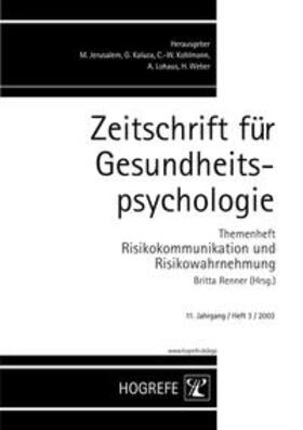 Renner |  Zeitschrift für Gesundheitspsychologie | Buch |  Sack Fachmedien