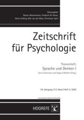 Schweizer / Erdfelder |  Zeitschrift für Psychologie | Buch |  Sack Fachmedien