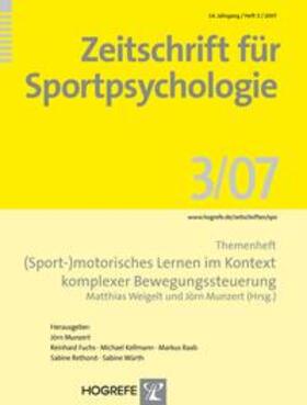 Weigelt / Munzert |  Zeitschrift für Sportpsychologie | Buch |  Sack Fachmedien