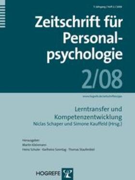 Schaper / Kauffeld | Zeitschrift für Personalpsychologie | Buch | 978-3-8017-2153-4 | sack.de