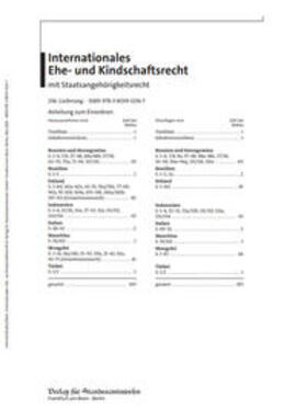 Henrich / Dutta / Ebert |  Internationales Ehe- und Kindschaftsrecht mit Staatsangehörigkeitsrecht | Loseblattwerk |  Sack Fachmedien