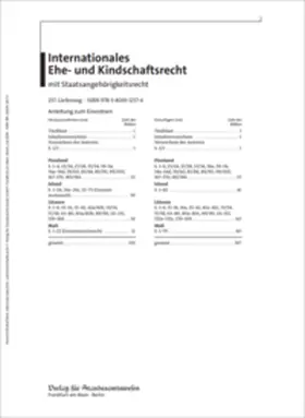 Henrich / Dutta / Ebert |  Internationales Ehe- und Kindschaftsrecht mit Staatsangehörigkeitsrecht | Loseblattwerk |  Sack Fachmedien