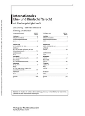 Henrich / Dutta / Ebert |  Internationales Ehe- und Kindschaftsrecht mit Staatsangehörigkeitsrecht | Loseblattwerk |  Sack Fachmedien