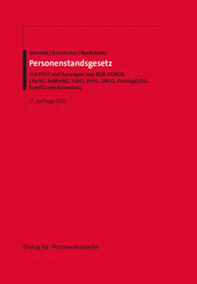 Schmitz / Bornhofen / Bockstette |  Personenstandsgesetz | Buch |  Sack Fachmedien