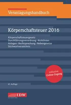  Veranlagungshandbuch Körperschaftsteuer 2016 | Buch |  Sack Fachmedien