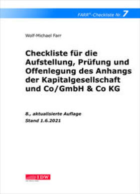 Farr |  Farr, W: Checkliste 7 für die Aufstellung, Prüfung und Offen | Buch |  Sack Fachmedien