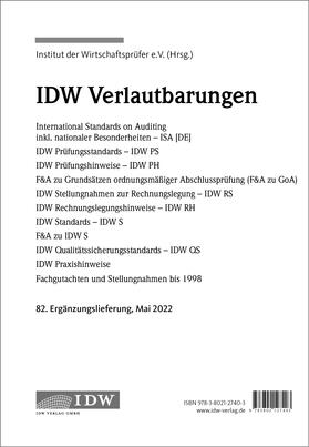 Institut der Wirtschaftsprüfer in Deutschland e.V. |  IDW, 82. Erg.-Lief. IDW Verlautbarungen Juni 2022 | Loseblattwerk |  Sack Fachmedien