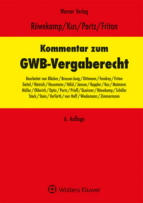 Röwekamp / Kus / Portz |  Kommentar zum GWB-Vergaberecht | Buch |  Sack Fachmedien