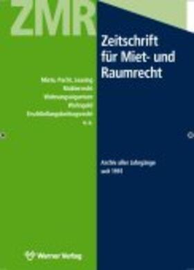 Zeitschrift für Miet- und Raumrecht (ZMR) auf CD-ROM | Sonstiges | 978-3-8041-7174-9 | sack.de