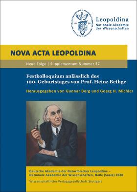 Berg / Michler |  Festkolloquium anlässlich des 100. Geburtstages von Prof. Heinz Bethge | Buch |  Sack Fachmedien