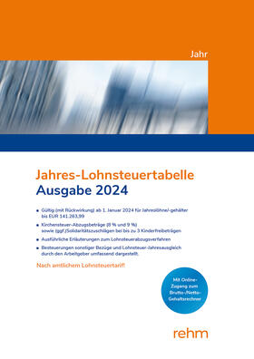  Jahres-Lohnsteuertabelle 2024 | Buch |  Sack Fachmedien