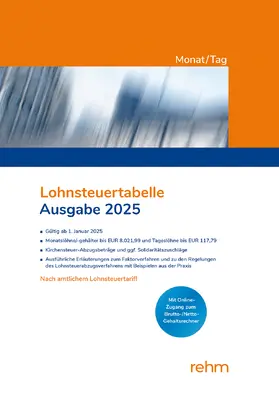  Lohnsteuertabelle Monat/Tag 2025 | Buch |  Sack Fachmedien