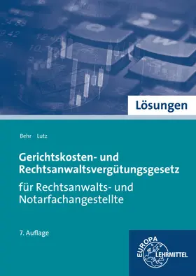 Behr / Lutz |  Lösungen zu 98816 | Buch |  Sack Fachmedien