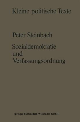 Steinbach |  Sozialdemokratie und Verfassungsverständnis | Buch |  Sack Fachmedien