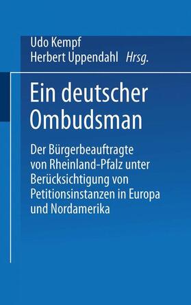 Uppendahl / Kempf |  Ein deutscher Ombudsman | Buch |  Sack Fachmedien