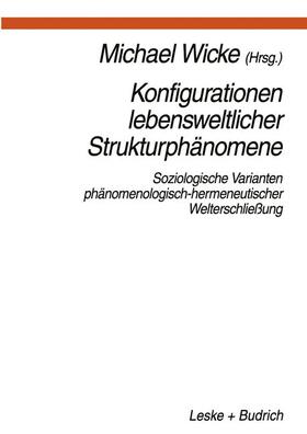 Wicke |  Konfigurationen Lebensweltlicher Strukturphänomene | Buch |  Sack Fachmedien