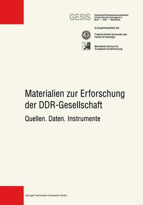  Materialien zur Erforschung der DDR-Gesellschaft | Buch |  Sack Fachmedien