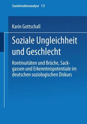 Gottschall |  Soziale Ungleichheit und Geschlecht | Buch |  Sack Fachmedien
