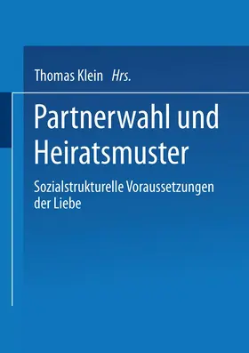 Klein |  Partnerwahl und Heiratsmuster | Buch |  Sack Fachmedien