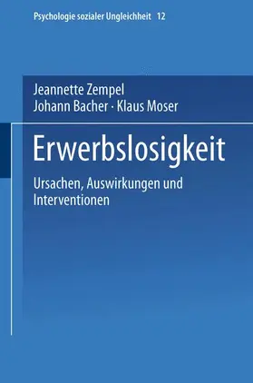 Zempel / Moser / Bacher |  Erwerbslosigkeit | Buch |  Sack Fachmedien