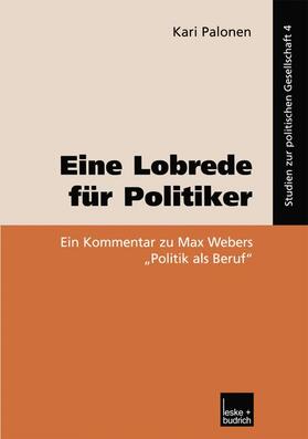 Palonen |  Eine Lobrede für Politiker | Buch |  Sack Fachmedien