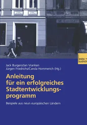 Burgers / Vranken / Hommerich |  Anleitung für ein erfolgreiches Stadtentwicklungsprogramm | Buch |  Sack Fachmedien