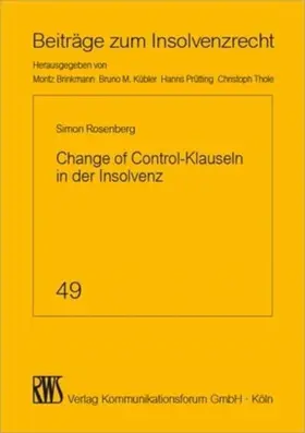 Rosenberg |  Change of Control-Klauseln in der Insolvenz | eBook | Sack Fachmedien