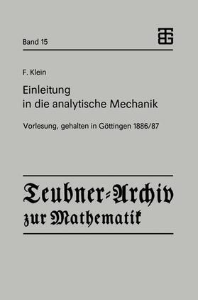 Klein / Dietzel / Geisler |  Einleitung in die analytische Mechanik | Buch |  Sack Fachmedien