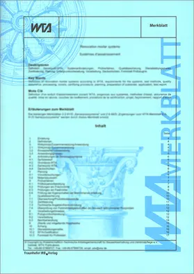 Wissenschaftlich-Technische Arbeitsgemeinschaft für Bauwerkserhaltung und Denkmalpflege e.V. -WTA-, Referat 4 Mauerwerk / Bauwerksabdichtung, München |  Messung des Wassergehalts bzw. der Feuchte von mineralischen Baustoffen. | Buch |  Sack Fachmedien