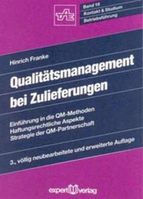 Franke |  Franke, H: Qualitaetsmanagem./Zulieferungen | Buch |  Sack Fachmedien