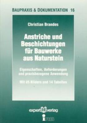 Brandes |  Anstriche und Beschichtungen für Bauwerke aus Naturstein | Buch |  Sack Fachmedien