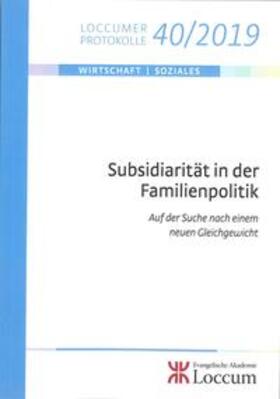 Lange | Subsidiarität in der Familienpolitik | Buch | 978-3-8172-4019-7 | sack.de