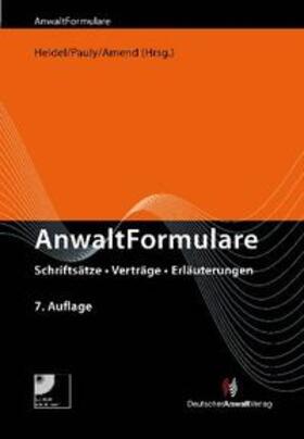 Werber / Schmitz / Walchner |  AnwaltFormulare | Buch |  Sack Fachmedien