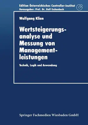 Klien |  Wertsteigerungsanalyse und Messung von Managementleistungen | Buch |  Sack Fachmedien