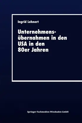  Unternehmensübernahmen in den USA in den 80er Jahren | Buch |  Sack Fachmedien