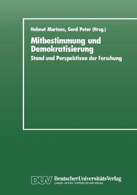 Martens |  Mitbestimmung und Demokratisierung | Buch |  Sack Fachmedien