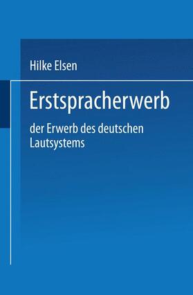 Elsen |  Erstspracherwerb | Buch |  Sack Fachmedien