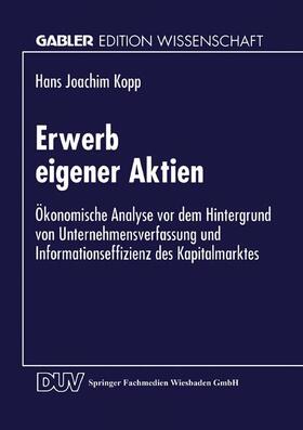  Erwerb eigener Aktien | Buch |  Sack Fachmedien