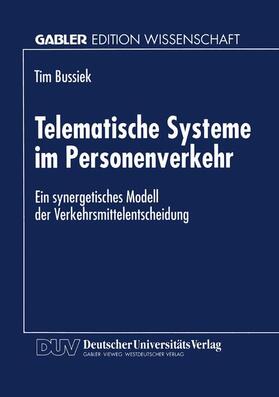  Telematische Systeme im Personenverkehr | Buch |  Sack Fachmedien