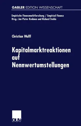 Wulff | Kapitalmarktreaktionen auf Nennwertumstellungen | Buch | 978-3-8244-7291-8 | sack.de